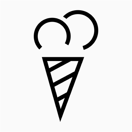 Outline Ice cream pixel perfect vector iconのイラスト素材