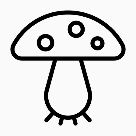 Outline mushroom pixel perfect vector iconのイラスト素材