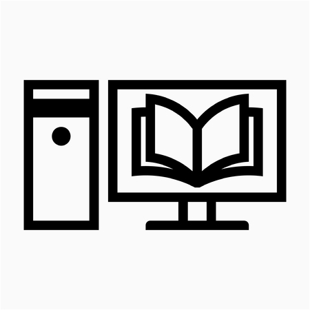Outline e learning pixel perfect vector iconのイラスト素材