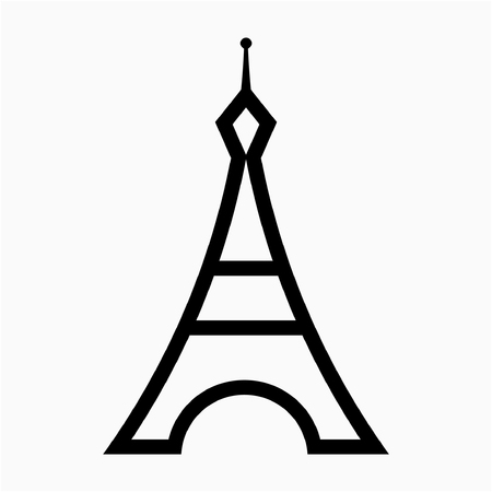 Outline Eiffel tower pixel perfect vector iconのイラスト素材