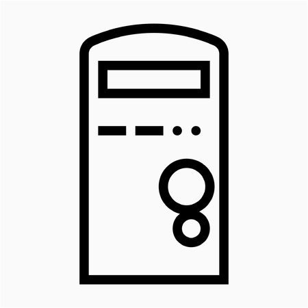 Outline computer case pixel perfect vector iconのイラスト素材