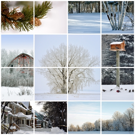 Collage made up of various winter images の写真素材