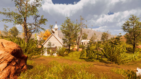 3D rendering. Outdoor architecture with natural environmentの写真素材