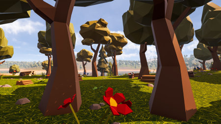 Graphic resources polygon style for sustainable development goals, biodiversity, a growing economy and ecology. 3d renderingの写真素材