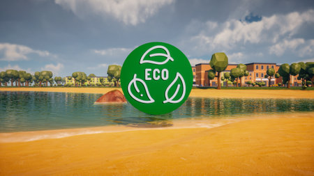 Graphic resources for sustainable development goals, biodiversity, a growing economy and ecology. 3d rendering and low polyの写真素材