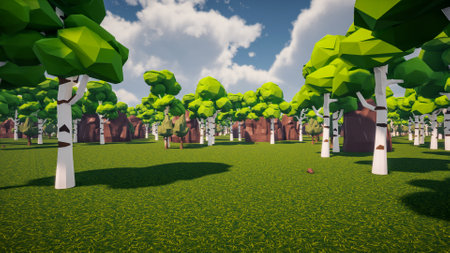 Graphic resources for sustainable development goals, biodiversity, a growing economy and ecology. 3d rendering and low polyの写真素材