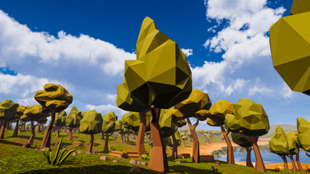 Graphic resources polygon style for sustainable development goals, biodiversity, a growing economy and ecology. 3d renderingの写真素材