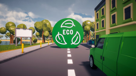 Graphic resources for sustainable development goals, biodiversity, a growing economy and ecology. 3d rendering and low polyの写真素材