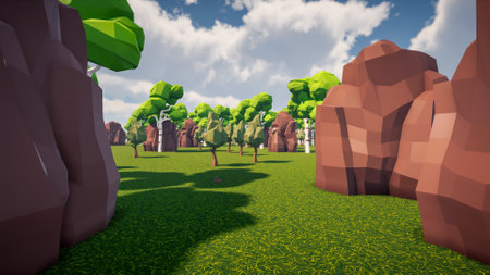 Graphic resources for sustainable development goals, biodiversity, a growing economy and ecology. 3d rendering and low polyの写真素材