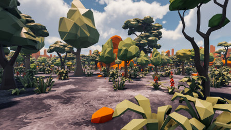 Graphic resources for sustainable development goals, biodiversity, a growing economy and ecology. 3d rendering and low polyの写真素材