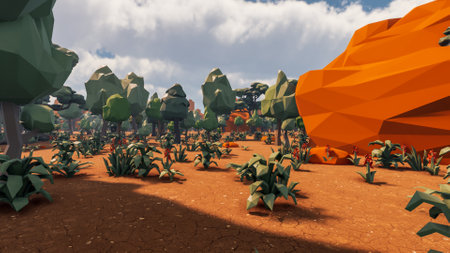 Graphic resources for sustainable development goals, biodiversity, a growing economy and ecology. 3d rendering and low polyの写真素材