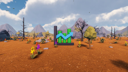 Graphic resources for sustainable development goals biodiversity a growing economy and ecology 3D...