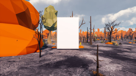 Graphic resources for sustainable development goals biodiversity a growing economy and ecology 3D render and low polyの写真素材