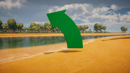 Graphic resources for sustainable development goals, biodiversity, a growing economy and ecology. 3d rendering and low polyの写真素材