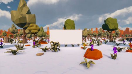 Graphic resources for sustainable development goals biodiversity a growing economy and ecology 3D render and low polyの写真素材