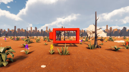 Graphic resources for sustainable development goals biodiversity a growing economy and ecology 3D render and low polyの写真素材