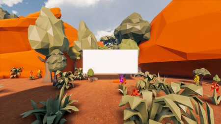 Graphic resources for sustainable development goals biodiversity a growing economy and ecology 3D render and low polyの写真素材