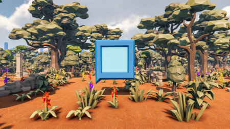 Landscape beautiful with insights and signs for field 3d render