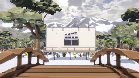 Graphic resources for sustainable development goals biodiversity a growing economy and ecology 3D render and low polyの写真素材