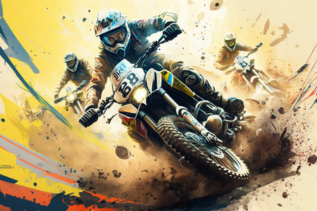 Adrenaline-Fueled Artwork Inspired by Moto Crossの素材
