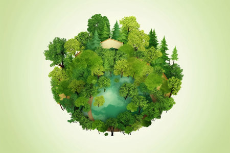A Minimalist Nature Landscapes with Environmental Messagesの素材