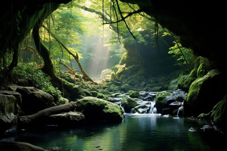 A Majestic Waterfalls: Capturing Nature's Powerful Beauty in Motionの素材