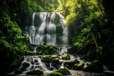 A Majestic Waterfalls: Capturing Nature's Powerful Beauty in Motionの素材