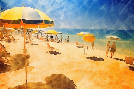 A Abstract Impressions of Holiday Delights: Artistic Renditions of Vacation Momentsの素材