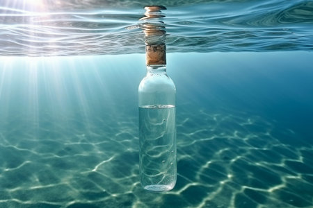 A Plastic Pollution Crisis in Ocean - Environmental Awareness Conceptの素材