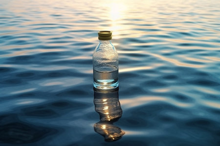 A Plastic Pollution Crisis in Ocean - Environmental Awareness Conceptの素材