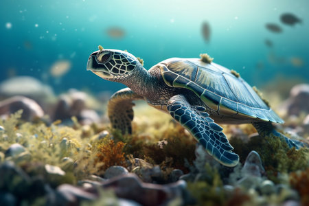 A Plastic Pollution Crisis in Ocean - Environmental Awareness Conceptの素材