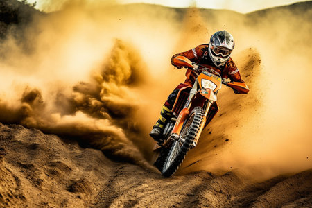 A Thrills in the Wilderness: Motocross Unleashed in Natureの素材