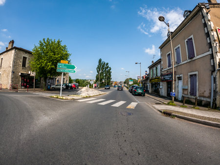 Perigueux, Dordogne, France May 05 2023: A Glimpse of the Perigueux City from the Roadのeditorial素材