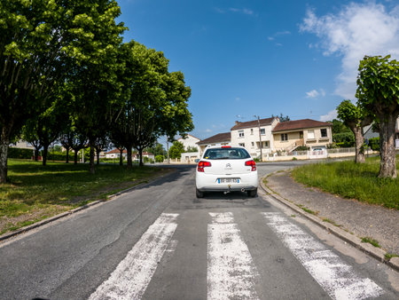 Perigueux, Dordogne, France May 05 2023: A Glimpse of the Perigueux City from the Roadのeditorial素材