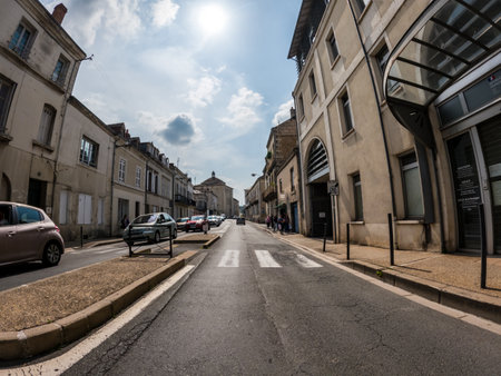 Perigueux, Dordogne, France May 05 2023: A Glimpse of the Perigueux City from the Roadのeditorial素材