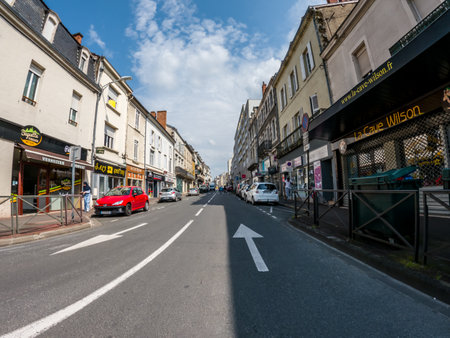 Perigueux, Dordogne, France May 05 2023: A Glimpse of the Perigueux City from the Roadのeditorial素材
