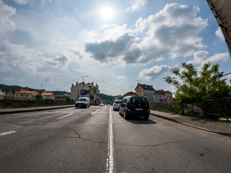 Perigueux, Dordogne, France May 05 2023: A Glimpse of the Perigueux City from the Roadのeditorial素材