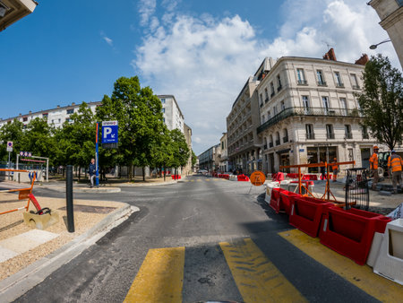 Perigueux, Dordogne, France May 05 2023: A Glimpse of the Perigueux City from the Roadのeditorial素材