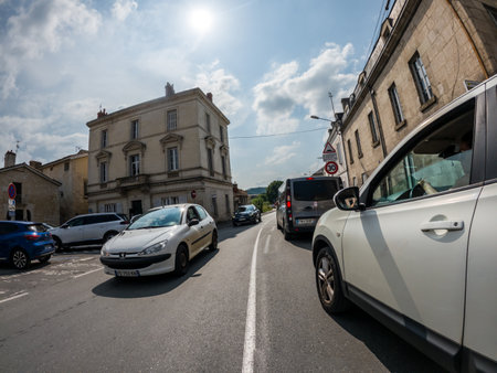 Perigueux, Dordogne, France May 05 2023: A Glimpse of the Perigueux City from the Roadのeditorial素材