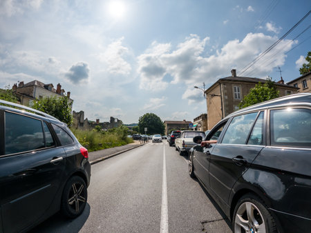 Perigueux, Dordogne, France May 05 2023: A Glimpse of the Perigueux City from the Roadのeditorial素材