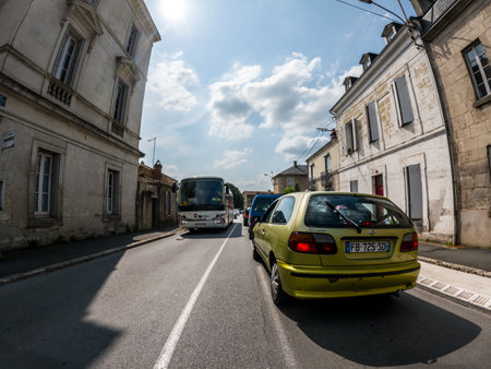Perigueux, Dordogne, France May 05 2023: A Glimpse of the Perigueux City from the Roadのeditorial素材