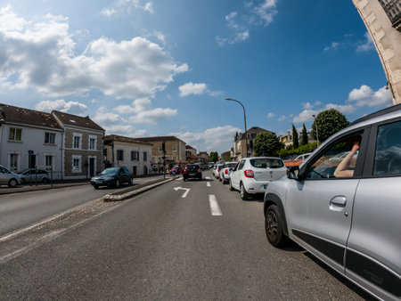 Perigueux, Dordogne, France May 05 2023: A Glimpse of the Perigueux City from the Roadのeditorial素材
