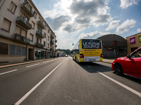 Perigueux, Dordogne, France May 05 2023: A Glimpse of the Perigueux City from the Roadのeditorial素材