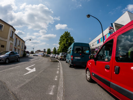 Perigueux, Dordogne, France May 05 2023: A Glimpse of the Perigueux City from the Roadのeditorial素材