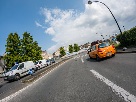 Perigueux, Dordogne, France May 05 2023: A Glimpse of the Perigueux City from the Roadのeditorial素材