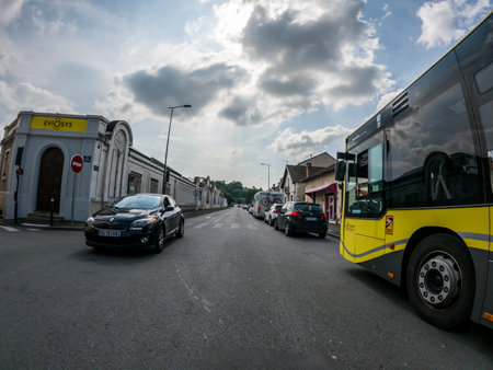 Perigueux, Dordogne, France May 05 2023: A Glimpse of the Perigueux City from the Roadのeditorial素材