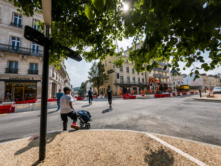 Perigueux, Dordogne, France May 05 2023: A Glimpse of the Perigueux City from the Roadのeditorial素材