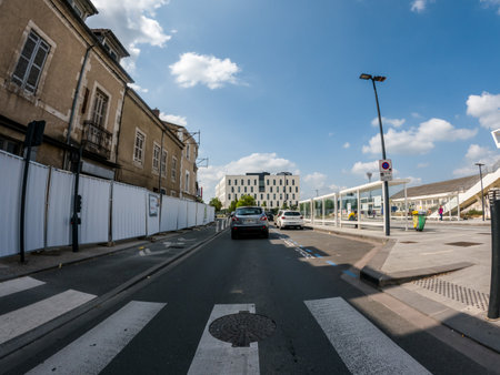 Perigueux, Dordogne, France May 05 2023: A Glimpse of the Perigueux City from the Roadのeditorial素材