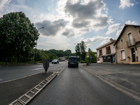 Perigueux, Dordogne, France May 05 2023: A Glimpse of the Perigueux City from the Roadのeditorial素材