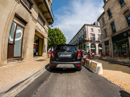 Perigueux, Dordogne, France May 05 2023: A Glimpse of the Perigueux City from the Roadのeditorial素材